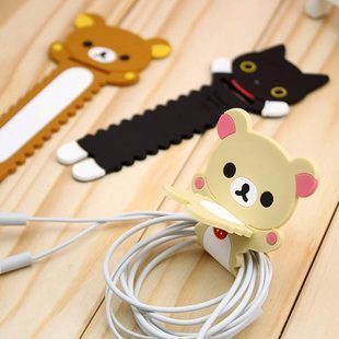 苹果 iphone 4s 耳机绕线器 收纳器 日本轻松熊 小配件 折叠型