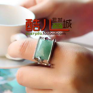  E1282 酷儿独家发售！天然石头宝石玉石水钻戒指饰品批发 民族风
