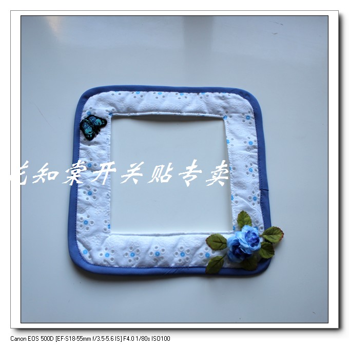12*12cm 和和美美蓝开关贴 环保加厚棉布开关套120型开关罩插座套|ruв категории домашний ткань, пылезащитный защитного покрытия, переключатель рукав - от Buy2taobao.com для оказания профессиональной услуги покупки агента Taobao