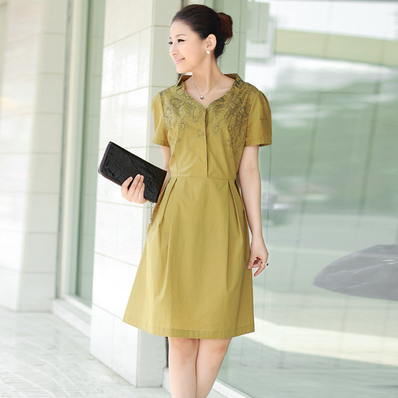2012夏装新爆款专柜正品韩版女装大码<span class=H>三彩</span>风休闲时尚印花连衣裙