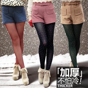  年度盛典 秋冬女荷叶边five呢料靴裤plus毛呢短裤1124061580