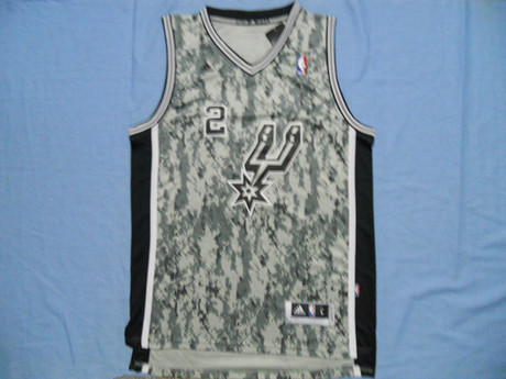 NBA新面料REV30迷彩球衣马刺队2号 莱昂纳