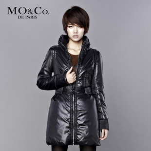 MO&amp;Co. 摩安珂 M104COD07女冬装 修身款棉衣 纯色立领棉服
