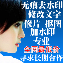 PS图片处理抠图修图换背景加水印换脸去水印婚纱照片美化改图