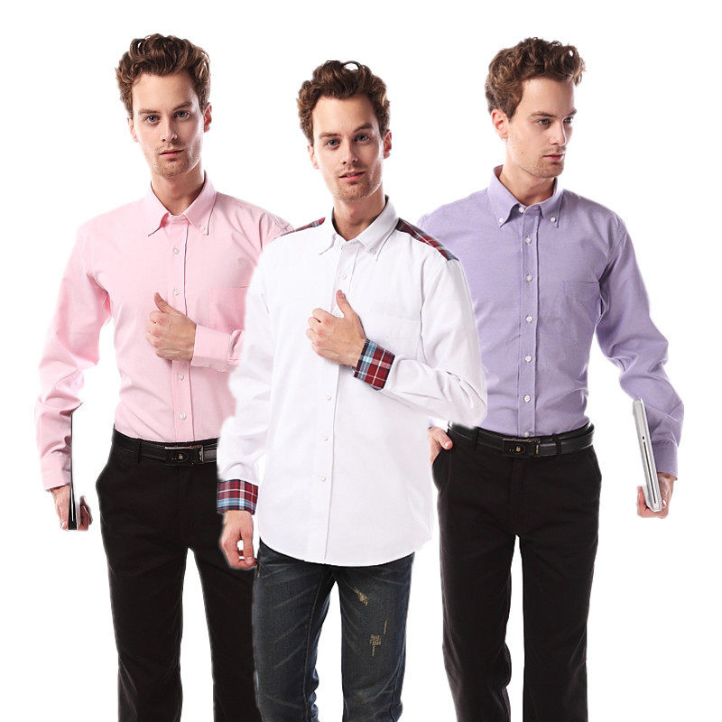 autuam/winter business casual men long-sleeve shirt with Free hot upset Oxford spinning