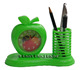 城市丽居可爱的绿色苹果造型小闹钟带笔筒座钟钟表