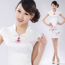 伊人唐服 生如夏花*改良绣花旗袍 夏装旗袍连衣裙 中式旗袍