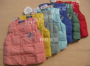  童装冬装男童女童史努比图加厚宝宝羽绒马甲儿童羽绒背心