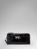 Dream Basha lad new decorative encrusted bow woven chain leather wallet 134,012,201