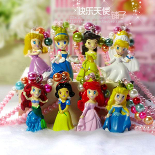  出口日本disney迪斯尼公主系列儿童项链女宝宝饰品 8款可挑