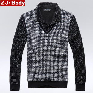  【VIP优惠】ZJ-Body秋冬男装加绒保暖加厚毛衣男士假两件套头大码