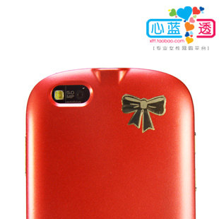 H316 金冠心蓝~韩国 防辐射贴纸|24K镀真金手机贴纸|蝴蝶结