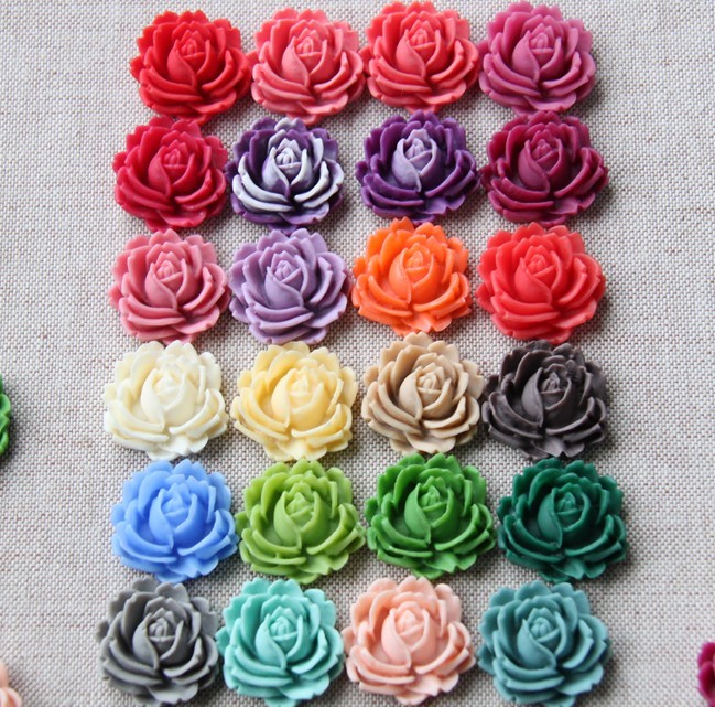 Resin flower-Resin Rose-Flat Rose 26mm 20 More colors E0522in the Accessories/Fashion Jewelry, Necklace category - from Buy2taobao.com to provide professional Taobao agent buy service