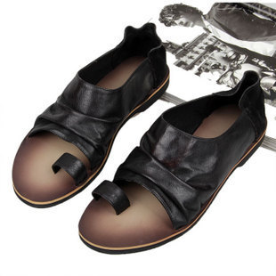  时尚真皮凉鞋/男士休闲凉鞋/英伦沙滩鞋/韩版潮流套趾凉拖鞋