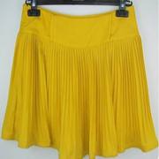 品牌 黄色雪纺短裙裤裙百褶半身裙20003360