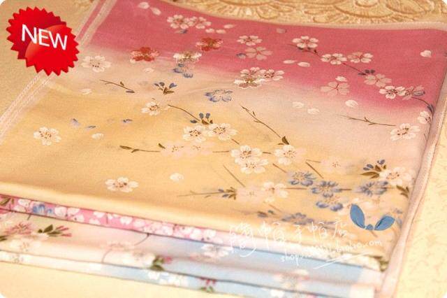 《浪漫樱花》全棉80支45*45刺绣女士手帕 手绢 日本订单
