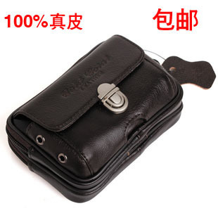  包邮 新款休闲真皮男士腰包穿皮带 韩版牛皮男包手机包烟包手机套