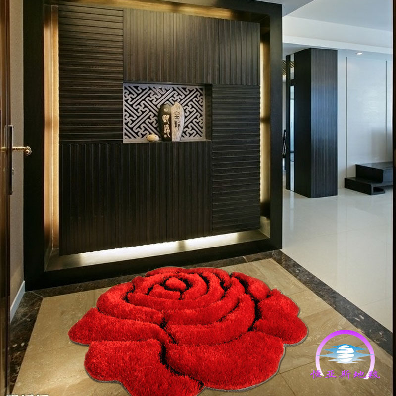 3D three-dimensional constant Ias carpet roses rug Korea 90*90 vestibule carpet fashion Chair blanket package mail