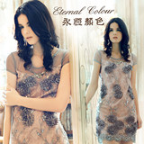 2012夏装新款永恒颜色女装品牌专柜正品礼服 高端蕾丝修身连衣裙