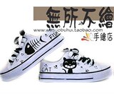 冲钻限时低价手绘鞋★手绘帆布鞋★猫鱼之恋★涂鸦鞋休闲鞋彩绘鞋