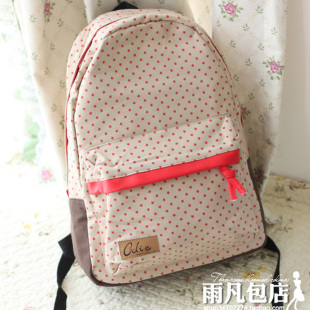  可爱双肩包女包韩版潮书包中学生男女背包帆布包包日系学院风L25A