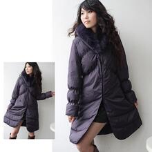 特价正品新马克雅克布狐狸毛领绒超轻长款羽绒服