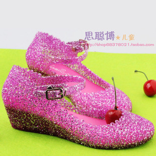  鸟巢镂空小花洞洞闪亮款小女生最爱儿童凉鞋雨鞋