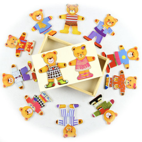 Bear dressing children Hands-on toys wooden Puzzle change clothing game wood woodiness Mosaic Jigsaw puzzle Toysin the Toy/Childs/Puzzle/Building block/Model , Beads/Jigsaw/Pair/Disassembly/Beat Toy , Jigsaw/Puzzle category - from Buy2taobao.com to provide professional Taobao agent buy service