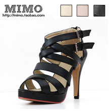 MIMO【N双一邮】2010新款韩版欧美简单帅气罗马鞋高跟鞋凉鞋