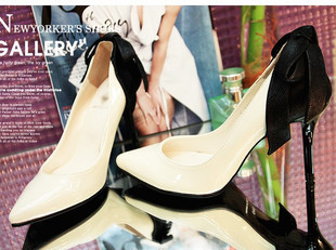  潮鞋 单鞋高跟新娘鞋婚纱鞋结婚鞋韩国时尚蝴蝶节白色高跟鞋09763