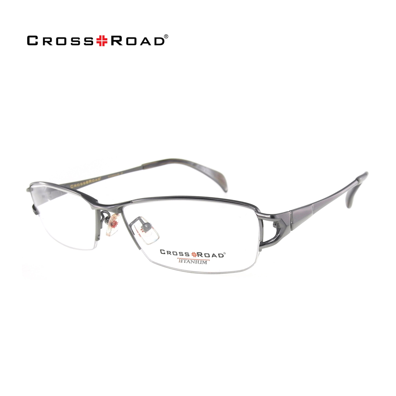 CROSSROAD眼镜架 男近视纯钛镜架半框眼镜框超轻近视眼镜CR1048T