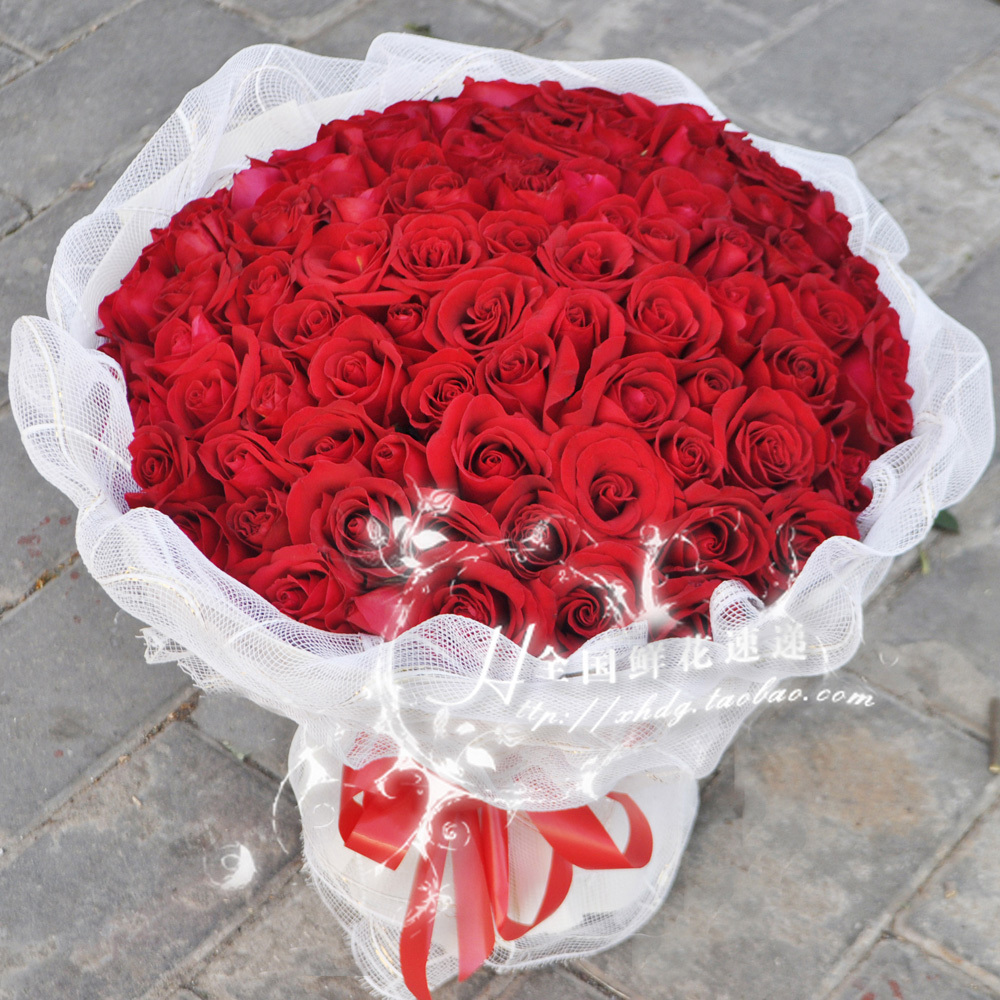 99朵玫瑰情人节鲜花北京海淀鲜花朝阳花店送