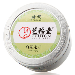  艺福堂茶叶 新茶 特级绿茶 正宗白茶龙井春茶 50g/罐精选茗茶