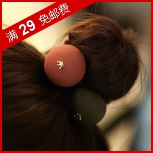  韩版复古布艺球小皇冠发圈发绳 韩国新娘结婚头饰品女发饰头花