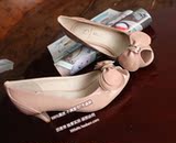 belle/百丽2012夏新款女鞋鱼嘴鞋 真皮凉鞋水钻蝴蝶结 淡粉色K5U1