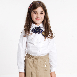  伊顿纪德英伦儿童装纯棉衬衫女童长袖衬衫秋09C202