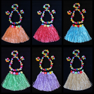 万圣节草裙舞表演服装花环成人草裙长度40厘米套装