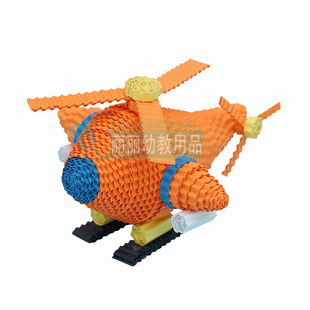 瓦楞纸手工 可爱动物diy环保幼儿美劳彩色折纸制作材料 直升机