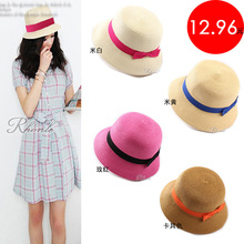 RHONLE 2012夏日系草帽 蝴蝶结渔夫帽 正品遮阳帽 女士帽子SC100