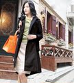 ‖索利亚服饰‖韩版热卖女装P648后背绑蝴蝶结个性风衣 黑