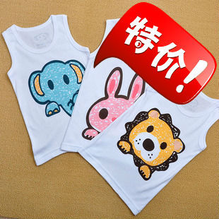  夏季 西松屋原单婴儿男女服装 儿童马甲工字背心 3小动物卡通纯棉