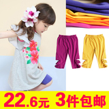 米奇丁当童装女童夏装2012新款中大儿童蝴蝶结打底五分裤13268