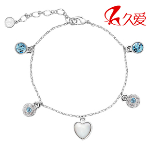  久爱 水晶脚链女 恒爱脚链 心形 饰品 女士脚链 时尚