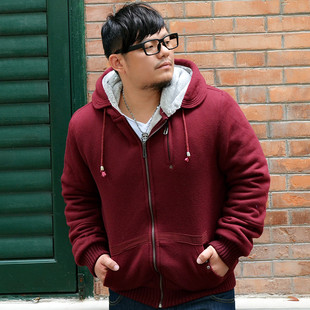  JSmix胖胖星球冬装大码男装加绒加厚开衫卫衣X1156加肥加大外套男