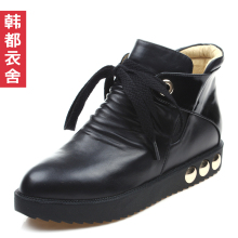 韩都衣舍⑤现货韩2011新款<span class=H>铆钉</span>马丁<span class=H>靴</span>ST1014仝