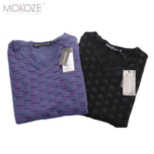 季必备 大牌英伦彩条搭配花型 V领线衫 <em>黑</em>1,韩