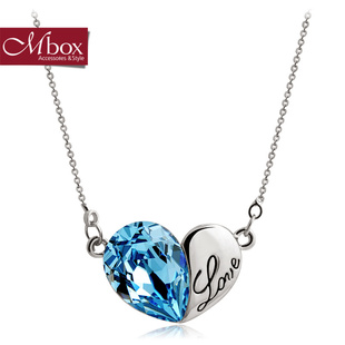  Mbox项链 女 锁骨短款 采用施华洛世奇元素水晶 听雨韩国