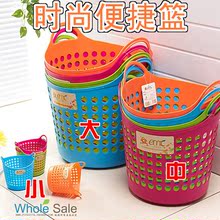 特价大号宜家塑料脏衣篮 收纳架洗衣篮衣篓折叠收纳筐 圆形篮笔筒