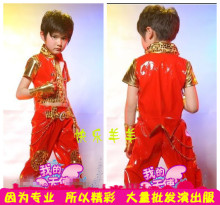 包邮!儿童舞蹈服 现代舞表演服 演出服 男童街舞演出服