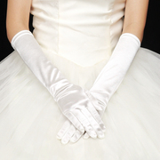 新娘手套婚纱礼服缎面，中长款手套韩式有指简易手套多色可选